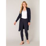 Navy - Vest - Sjaalkraag - Diepe Ronde Hals - Zonder Sluiting