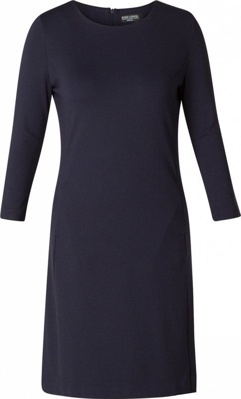 Kokerjurk - Navy Dark Blue - Aansluitend - 3/4-Mouwen - Ritssluiting