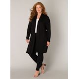 Zwart Vest - Sjaalkraag - Lange Mouwen - Zachte Tricotkwaliteit