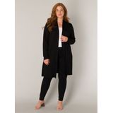 Zwart Vest - Sjaalkraag - Lange Mouwen - Zachte Tricotkwaliteit