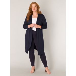 Navy - Vest - Zachte Tricotkwaliteit - Lange Mouwen - Sjaalkraag