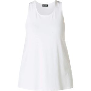 Base Level - Curvy Lang Shirt - Wit - Mouwloos - Aan de Zijkanten Gesplitst