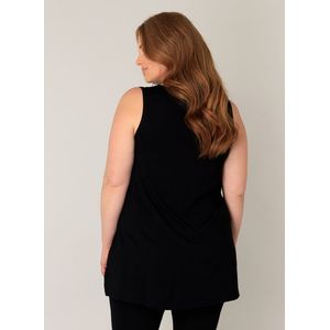 Base Level - Abbigale - Lang Shirt - Black - Mouwloos - Gesplitst