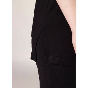 Zwart - Top - Zonder Capuchon - Over de Heupen Vallend Model