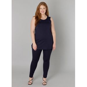 Base Level - Curvy Top - Marine - Over de heupen vallend model met splitjes bij de zoom