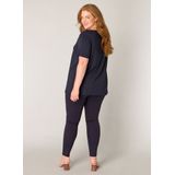 Navy T-shirt - V-hals - Korte Mouwen - Zonder Capuchon