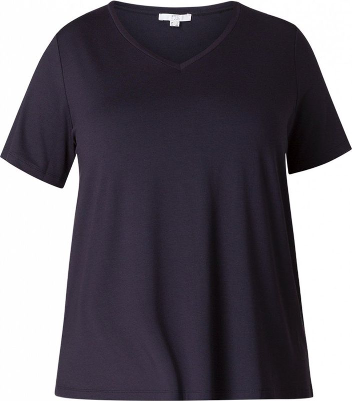Navy T-shirt - V-hals - Korte Mouwen - Zonder Capuchon