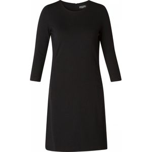 Kokerjurk - Zwart - Viscosemix - Ronde Hals - 3/4-Mouwen