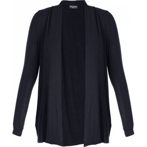 Base Level Curvy Fijngebreid Vest Ayla Donkerblauw