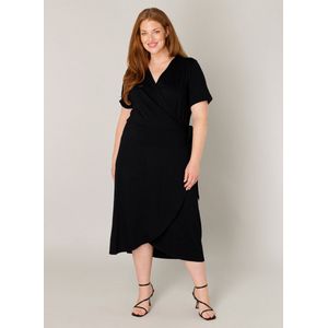 Base Level - Curvy Wikkeljurk - Zwart - Soepelvallende Viscose-mixkwaliteit