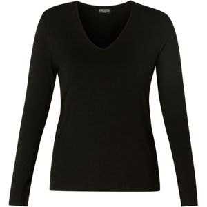 Base Level - Curvy Shirt - Zwart - Lange Mouwen - Zachte Licht Glanzende Kwaliteit