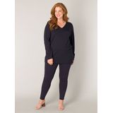 Pullovers - Donkerblauw - V-hals - 80% Viscose, 20% Nylon