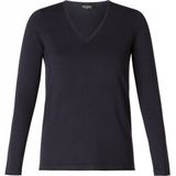 Pullovers - Donkerblauw - V-hals - 80% Viscose, 20% Nylon