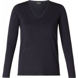 Pullovers - Donkerblauw - V-hals - 80% Viscose, 20% Nylon