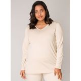 Base Level Curvy - Anine - Fijngebreide Trui - Beige