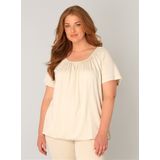 Yoni - Jersey Shirt - Licht Beige - Korte Mouwen