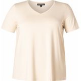 Base Level Curvy Basic T-shirt Alba Beige