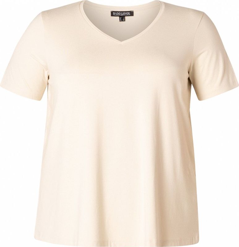 Base Level Curvy Basic T-shirt Alba Beige
