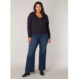 Cardigan - Donkerblauw - V-hals - 5-knoopsmodel - Patches