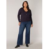 Cardigan - Donkerblauw - V-hals - 5-knoopsmodel - Patches