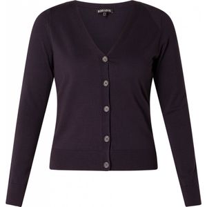 Cardigan - Donkerblauw - V-hals - 5-knoopsmodel - Patches