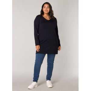 Pullovers - Donkerblauw - Fijntricotkwaliteit - V-hals - Lange Mouwen