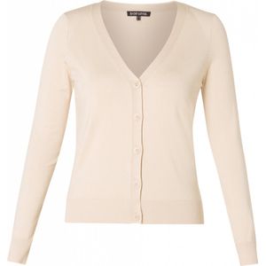 Vesten - Beige - V-hals - Aansluitend - Lange Mouwen - Knoopsluiting