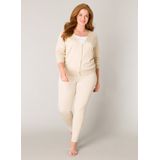 Beige Vest - V-hals - Lange Mouwen - Aansluitend - Knoopsluiting