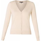 Beige Vest - V-hals - Lange Mouwen - Aansluitend - Knoopsluiting