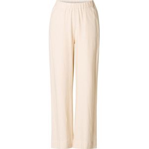 Base Level Curvy High Waist Wide Leg Broek met Linnen Ecru