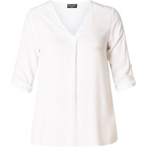 Base Level - Shirtblouse - Wit - Zonder Capuchon - V-hals