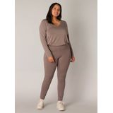 Base Level - Curvy Tregging - Dark Taupe - Met Elastische Taille