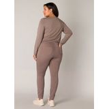 Pullover - Dark Taupe - 80% Viscose 20% Nylon - Lange Mouwen - V-hals