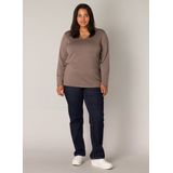 Base Level Curvy Fijngebreide Trui Anine Taupe