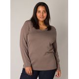 Base Level Curvy Fijngebreide Trui Anine Taupe
