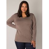 Base Level Curvy Fijngebreide Trui Anine Taupe