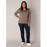 Base Level Curvy Fijngebreide Trui Anine Taupe