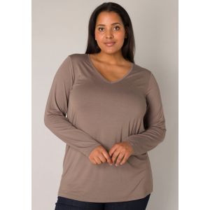 Base Level Curvy Langarmshirt, mit V-Ausschnitt