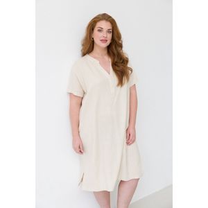 Base Level Curvy - Yacinthe - Jurk - Beige - Linnenmix