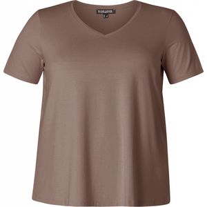 Base Level Curvy Shirttop, mit femininem V-Ausschnitt