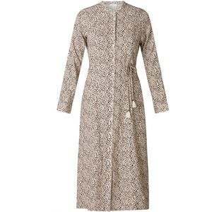 Ivy Beau - Midi Jurk - Zand - Viscose - Lange Mouwen