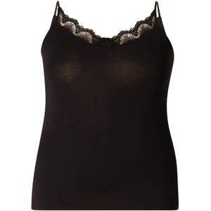 Spaghetti Top - Zwart - Kant - Met Spaghettibandjes
