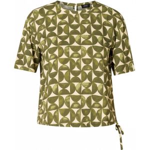 YEST Gul Essential Tops - Dark Olive/Beige - maat 38