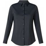 Blouse - Donkerblauw - Stretch - Knoopsluiting - Overhemdkraag