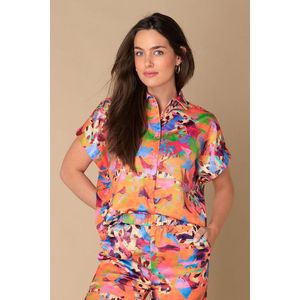 Ivy Beau Blouse Ninke 4200473 7071 Bright Rose/multi Colour Dames Maat - W36