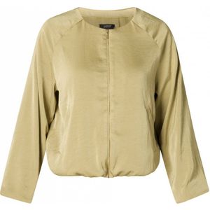 Yesta - Vest - Lichtkaki - 100% Polyester - Ronde Hals - Ritssluiting