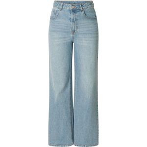 Base Level - AMY - Wijde Jeans - Light Blue - Met Wassing