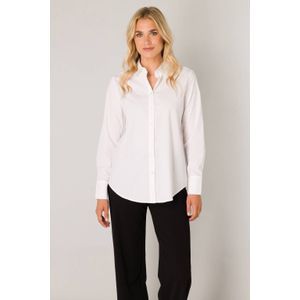 Blouse - White - Katoen - Lange Mouwen - Overhemdkraag