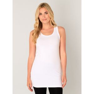 Base Level - Lange Top - Wit - Over de Heupen Vallende Lengte