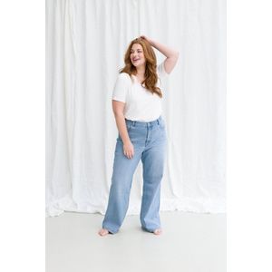 Jeans - Light Blue - Riemlussen - Studs - Steekzakken - Hoog Taillehoogte